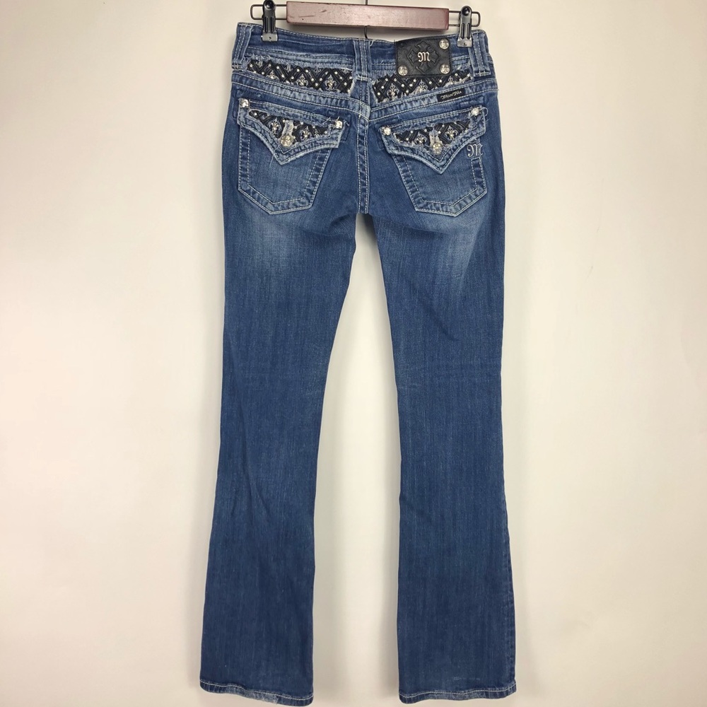 Miss Me Bootcut Jeans Size 26 JP6076B Bling Pocket